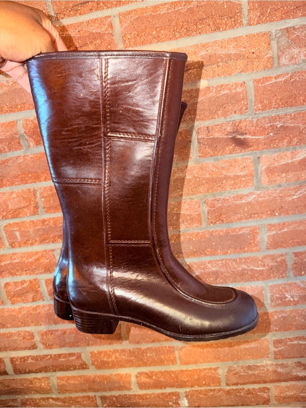 Wesc Dark Brown Mid-Calf Leather Heeled Boots